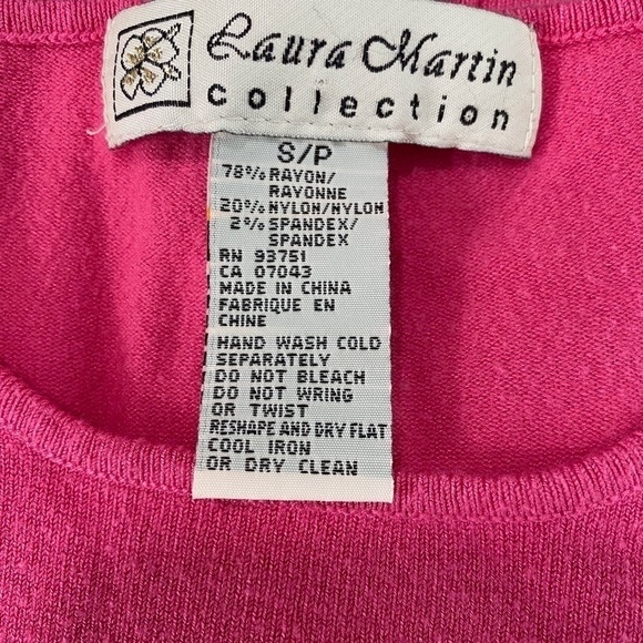 VINTAGE Laura Martin short sleeve pink sweater size S - Picture 8 of 8